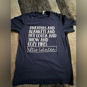Navy blue t-shirt for those Winter months
